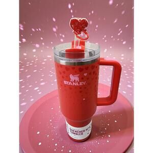 🥰STANLEY TARGET 40 OZ STAINLESS STEEL VALENTINES DAY RUBY HEARTS READY TO SHIP!